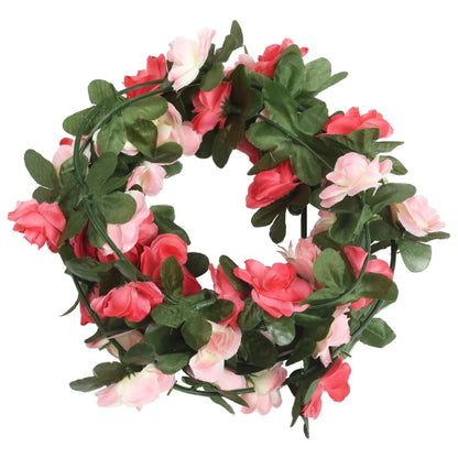 Ghirlande Fiori Artificiali Natale 6 pz Rosa Primavera 250 cm
