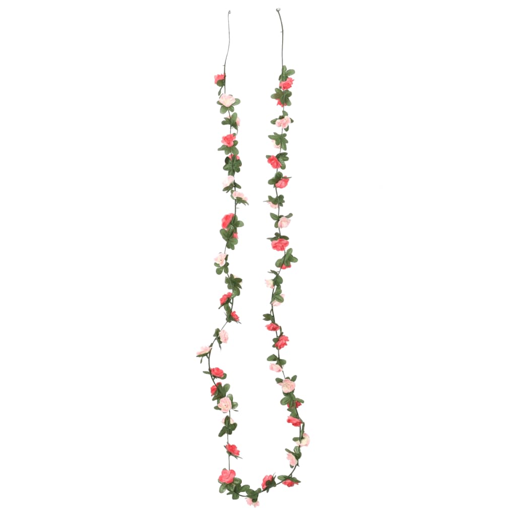 Ghirlande Fiori Artificiali Natale 6 pz Rosa Primavera 250 cm