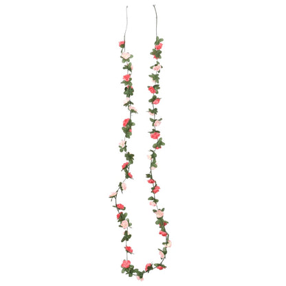 Ghirlande Fiori Artificiali Natale 6 pz Rosa Primavera 250 cm