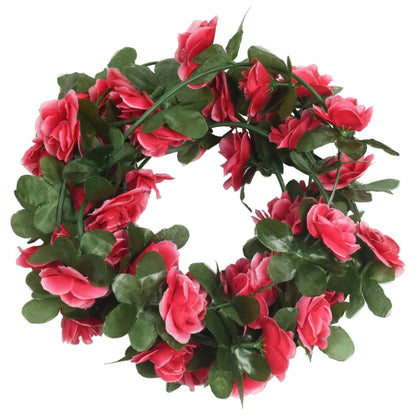 Ghirlande Fiori Artificiali Natale 6 pz Rosa Rossa 250 cm
