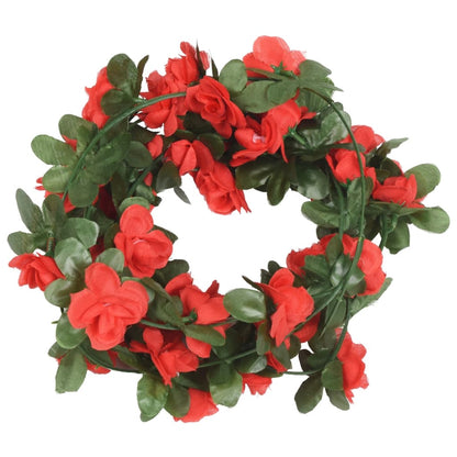 Ghirlande Fiori Artificiali Natale 6 pz Rosso Primavera 250 cm