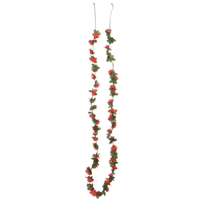 Ghirlande Fiori Artificiali Natale 6 pz Rosso Primavera 250 cm