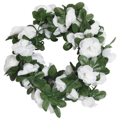 Ghirlande Fiori Artificiali Natale 6 pz Bianco Primavera 250 cm