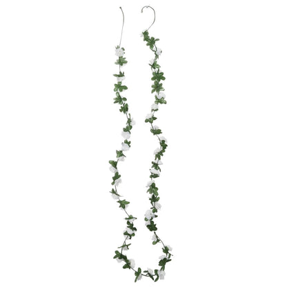 Ghirlande Fiori Artificiali Natale 6 pz Bianco Primavera 250 cm