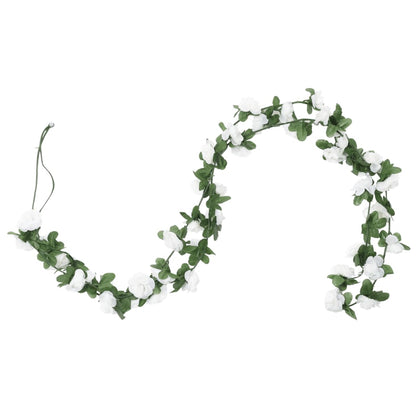 Ghirlande Fiori Artificiali Natale 6 pz Bianco Primavera 250 cm
