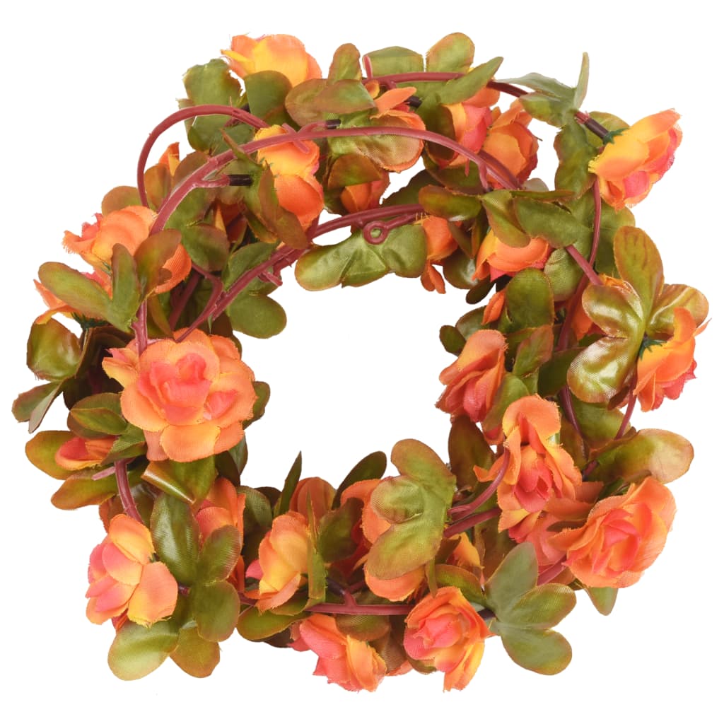 Ghirlande Fiori Artificiali Natale 6 pz Arancione 250 cm