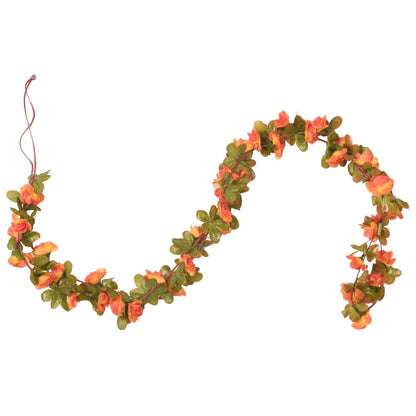 Ghirlande Fiori Artificiali Natale 6 pz Arancione 250 cm