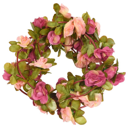 Ghirlande Fiori Artificiali Natale 6 pz Rosa Rossa 250 cm
