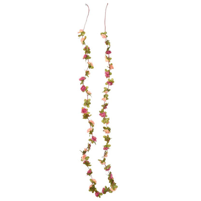 Ghirlande Fiori Artificiali Natale 6 pz Rosa Rossa 250 cm