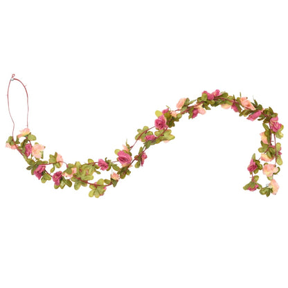 Ghirlande Fiori Artificiali Natale 6 pz Rosa Rossa 250 cm