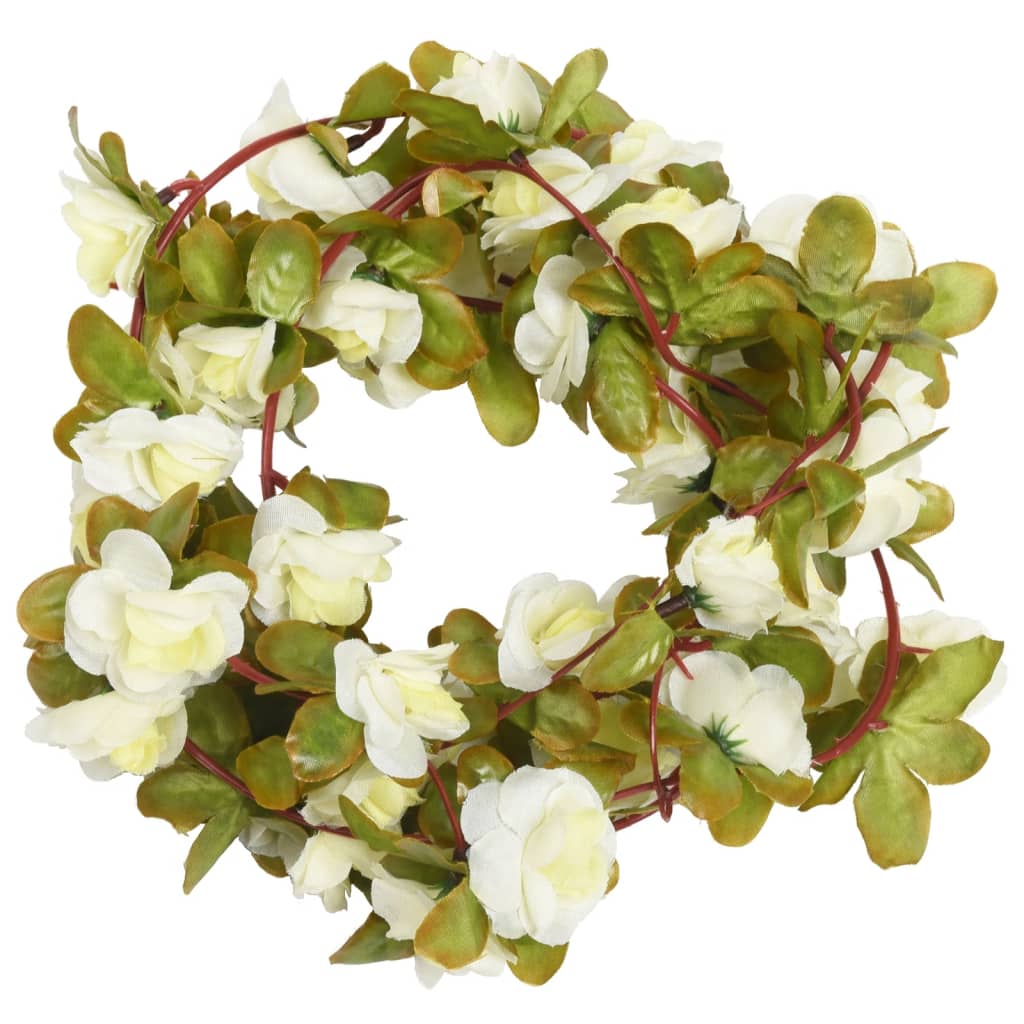 Ghirlande Fiori Artificiali Natale 6 pz Bianco 250 cm