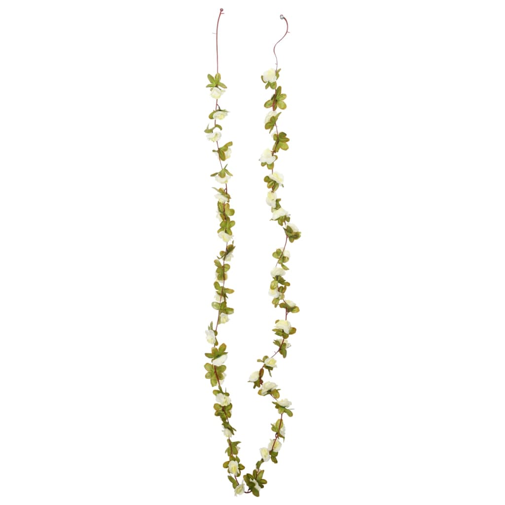 Ghirlande Fiori Artificiali Natale 6 pz Bianco 250 cm