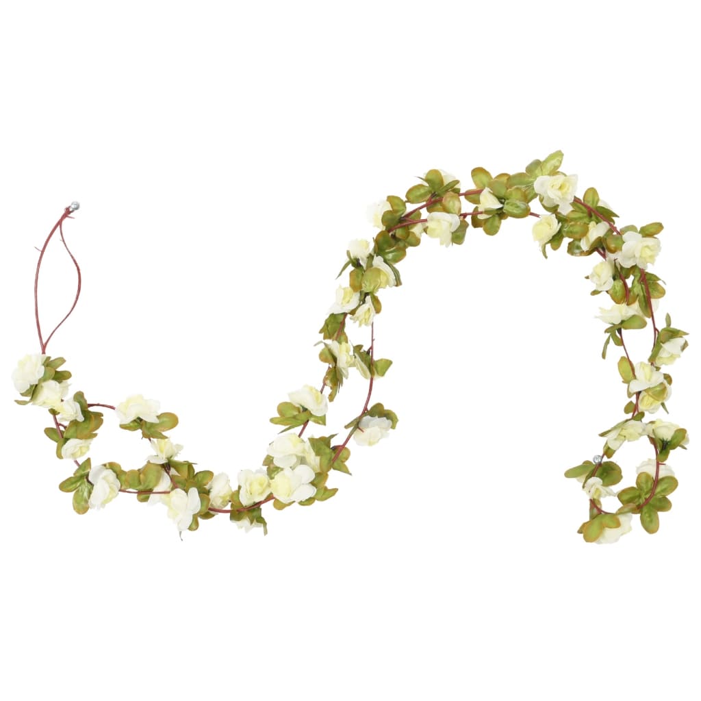 Ghirlande Fiori Artificiali Natale 6 pz Bianco 250 cm