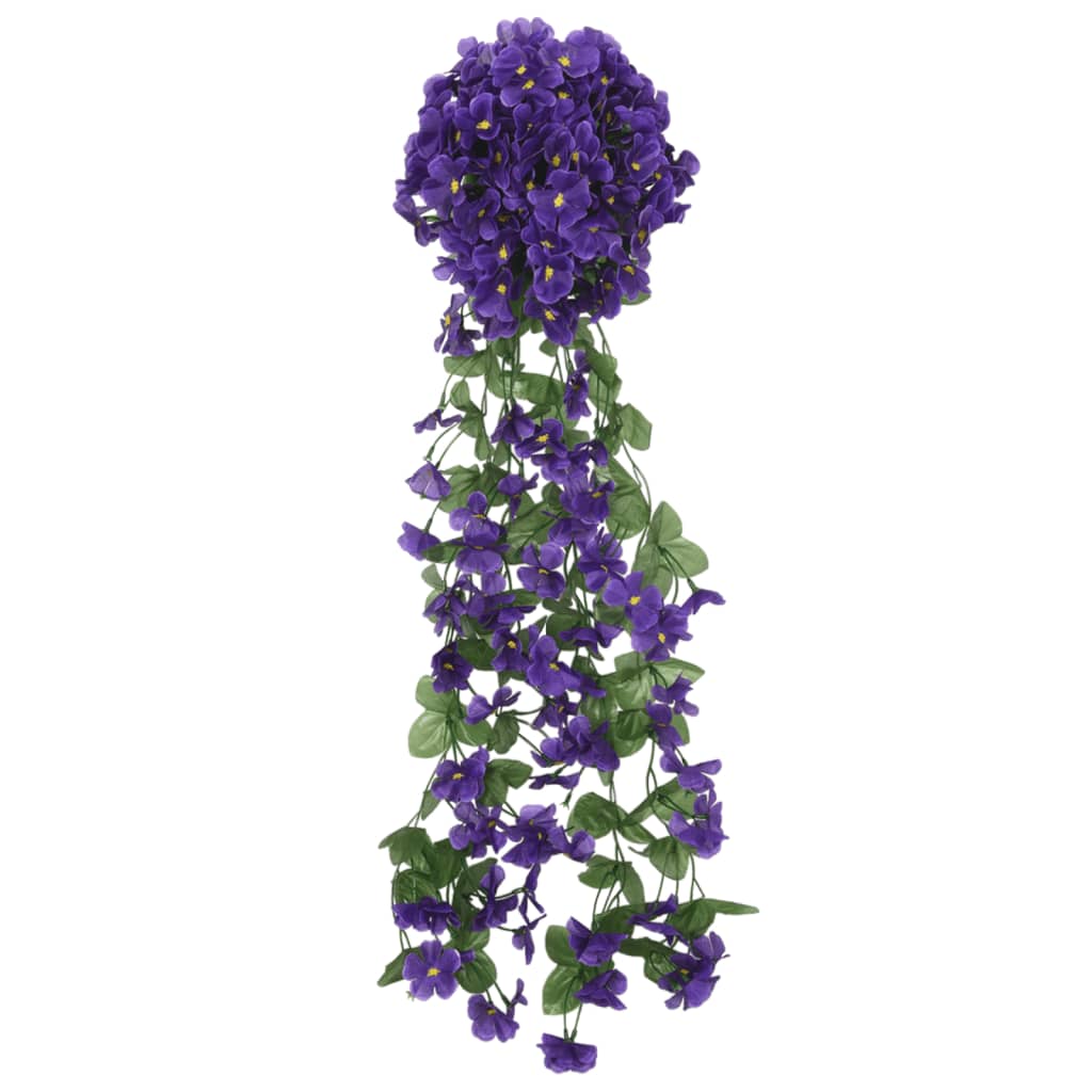 Ghirlande Fiori Artificiali 3 pz Viola Scuro 85 cm