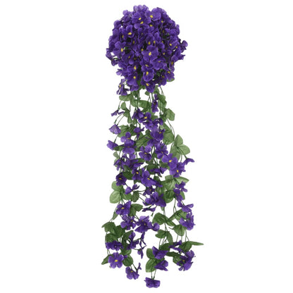 Ghirlande Fiori Artificiali 3 pz Viola Scuro 85 cm