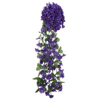 Ghirlande Fiori Artificiali 3 pz Viola Scuro 85 cm