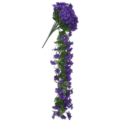 Ghirlande Fiori Artificiali 3 pz Viola Scuro 85 cm