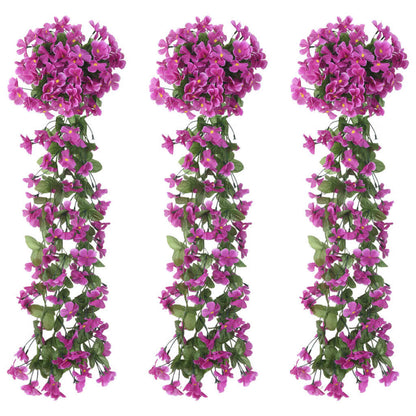 Ghirlande Fiori Artificiali Natale 3 pz Viola Chiaro 85 cm