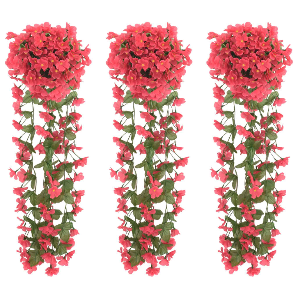 Ghirlande Fiori Artificiali Natale 3 pz Rosa 85 cm