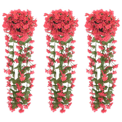Ghirlande Fiori Artificiali Natale 3 pz Rosa 85 cm