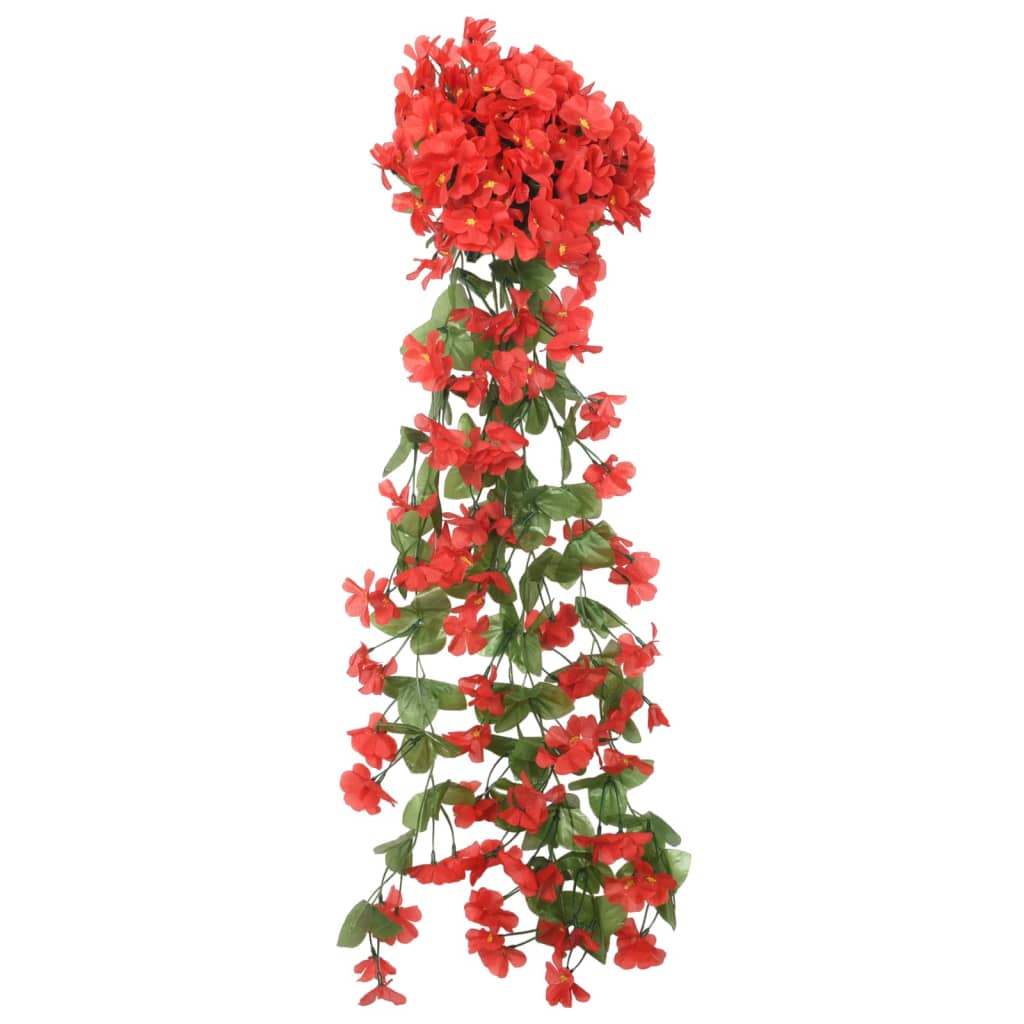 Ghirlande Fiori Artificiali Natale 3 pz Rosso 85 cm