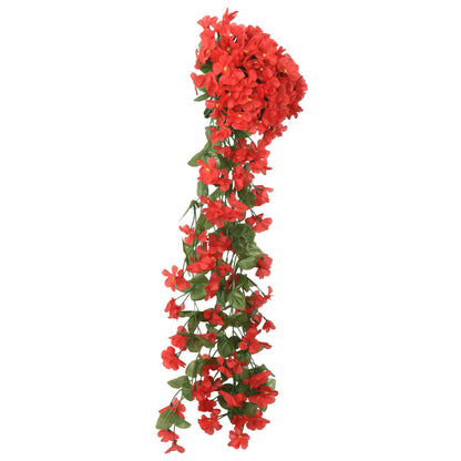 Ghirlande Fiori Artificiali Natale 3 pz Rosso 85 cm