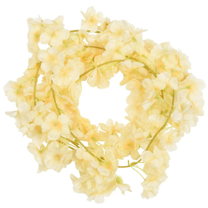 Ghirlande Fiori Artificiali Natale 6 pz Champagne 180 cm