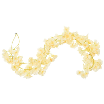 Ghirlande Fiori Artificiali Natale 6 pz Champagne 180 cm