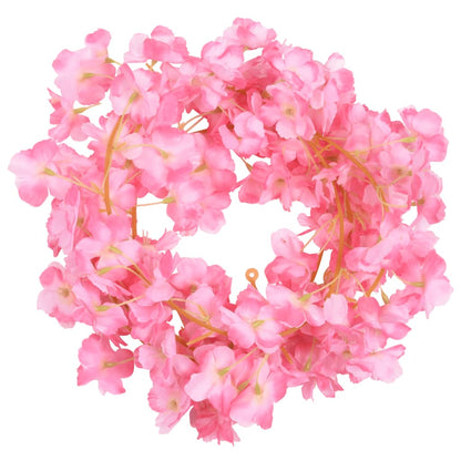 Ghirlande Fiori Artificiali Natale 6 pz Rosa Scuro 180 cm