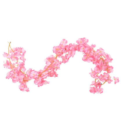 Ghirlande Fiori Artificiali Natale 6 pz Rosa Scuro 180 cm