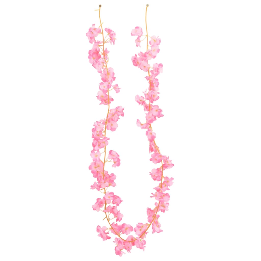 Ghirlande Fiori Artificiali Natale 6 pz Rosa Scuro 180 cm