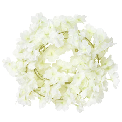Ghirlande Fiori Artificiali Natale 6 pz Bianco 180 cm