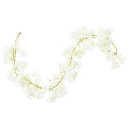 Ghirlande Fiori Artificiali Natale 6 pz Bianco 180 cm