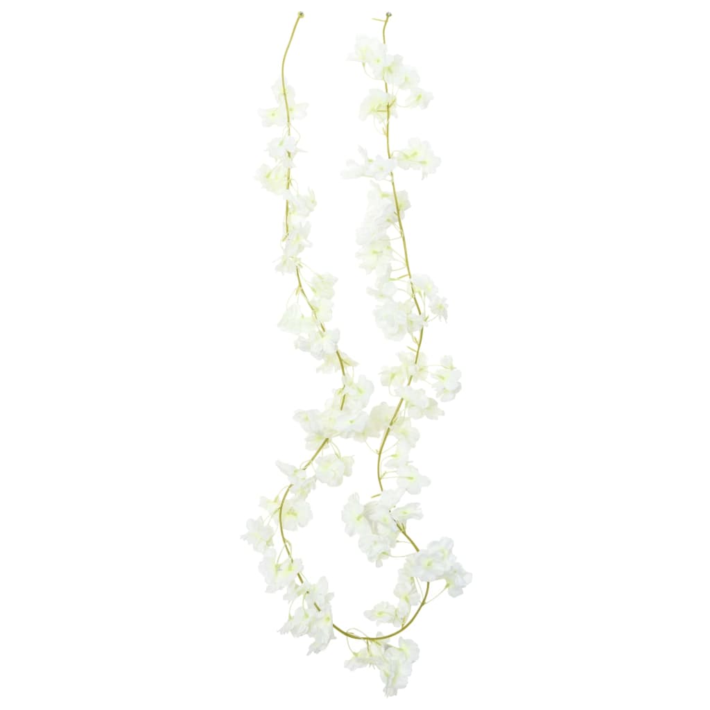 Ghirlande Fiori Artificiali Natale 6 pz Bianco 180 cm