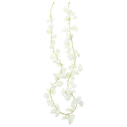Ghirlande Fiori Artificiali Natale 6 pz Bianco 180 cm