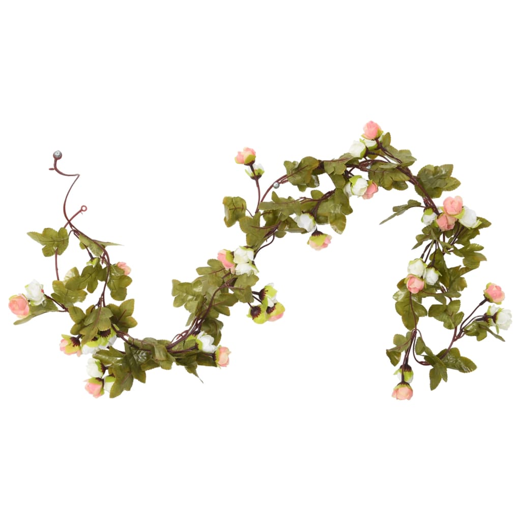 Ghirlande Fiori Artificiali Natale 6 pz Champagne 215 cm