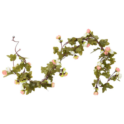 Ghirlande Fiori Artificiali Natale 6 pz Champagne 215 cm