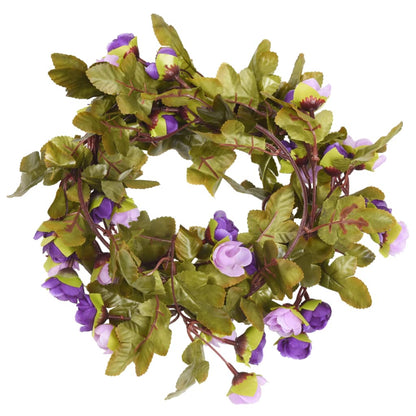 Ghirlande Fiori Artificiali Natale 6 pz Viola Chiaro 215 cm