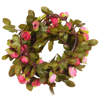 Ghirlande Fiori Artificiali Natale 6 pz RosÃ© 215 cm