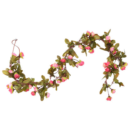 Ghirlande Fiori Artificiali Natale 6 pz RosÃ© 215 cm