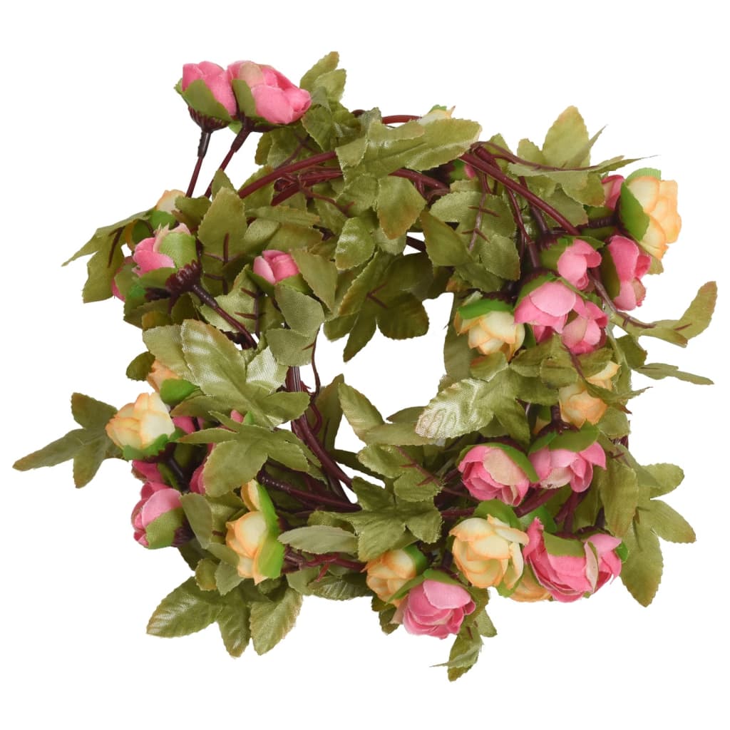 Ghirlande Fiori Artificiali Natale 6 pz Rosa 215 cm