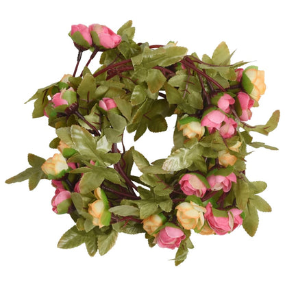 Ghirlande Fiori Artificiali Natale 6 pz Rosa 215 cm