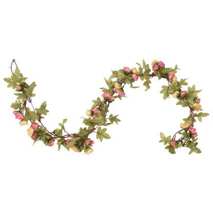 Ghirlande Fiori Artificiali Natale 6 pz Rosa 215 cm