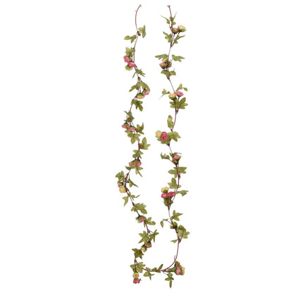 Ghirlande Fiori Artificiali Natale 6 pz Rosa 215 cm
