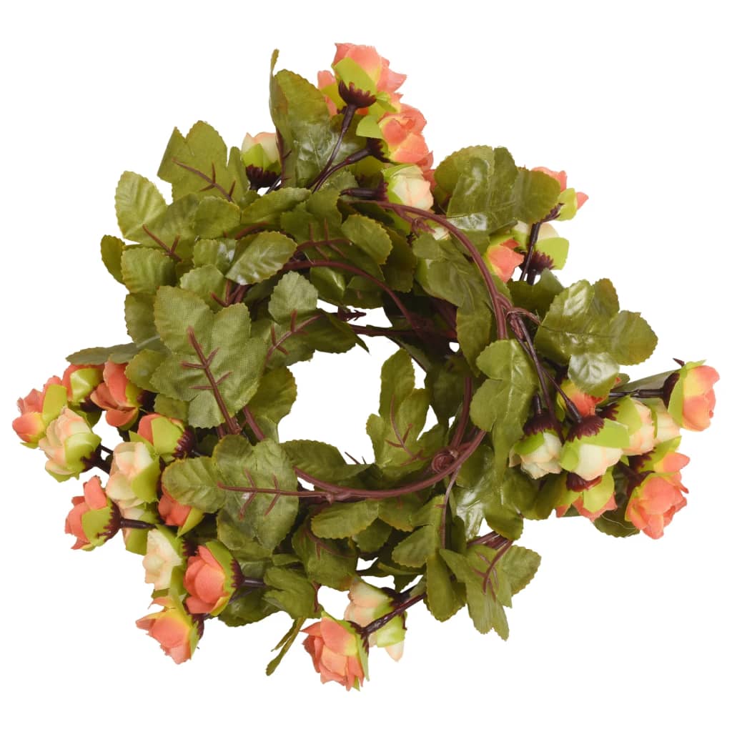 Ghirlande Fiori Artificiali Natale 6 pz Rosso Tramonto 215 cm