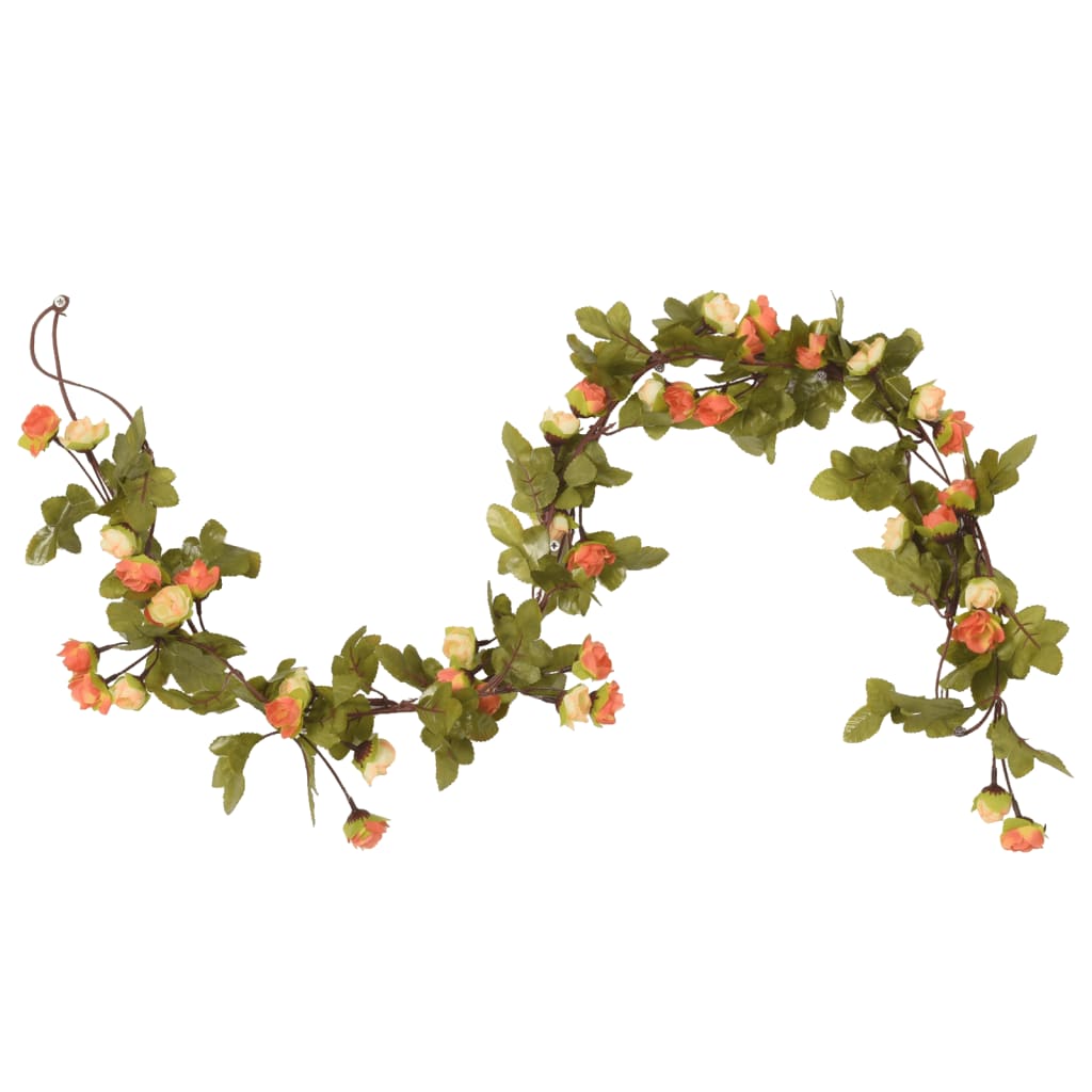 Ghirlande Fiori Artificiali Natale 6 pz Rosso Tramonto 215 cm