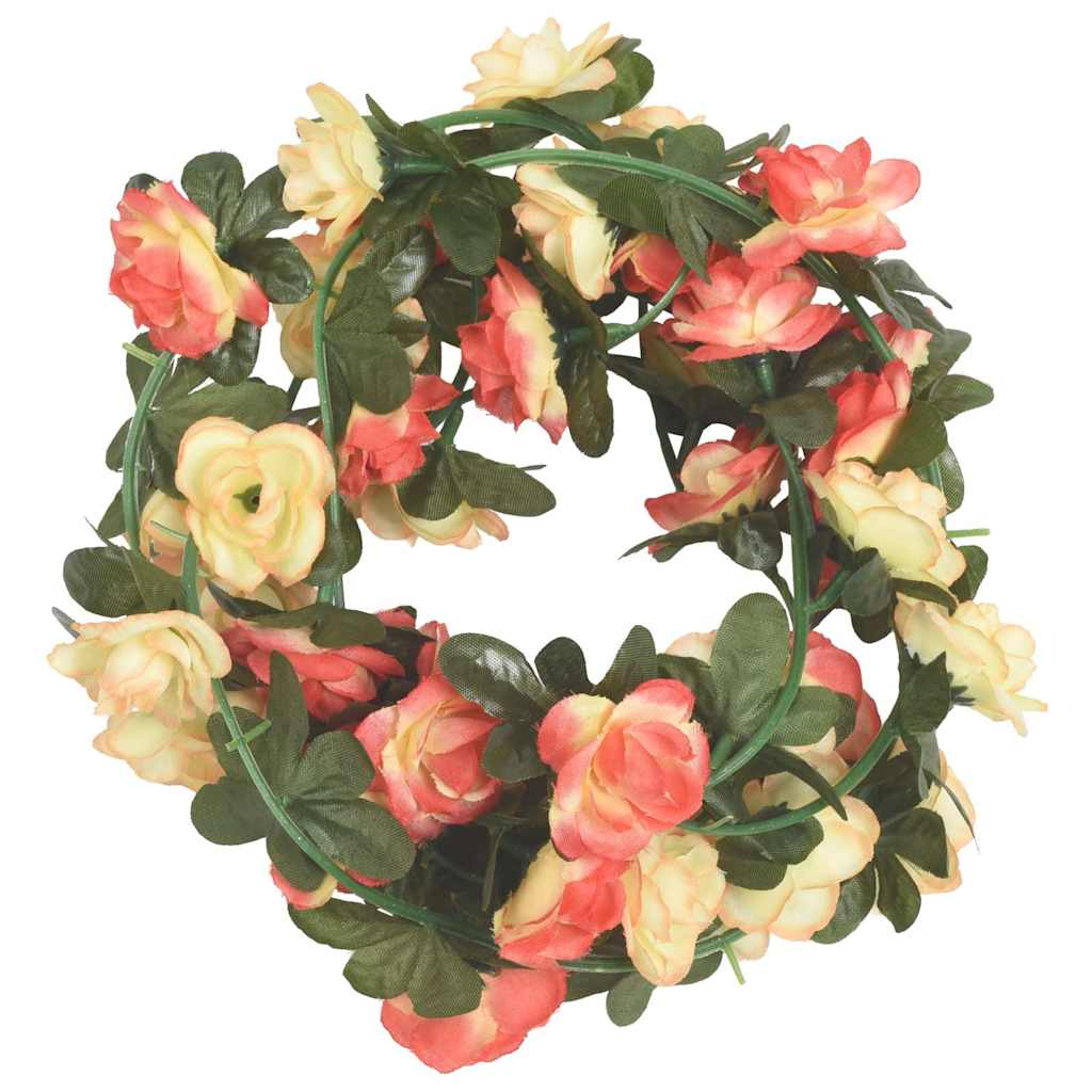 Ghirlande Fiori Artificiali Natale 6 pz Rosé e Champagne 240 cm