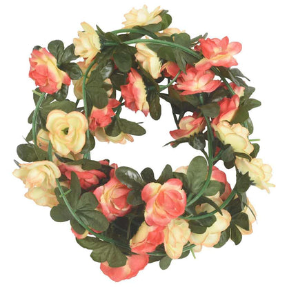 Ghirlande Fiori Artificiali Natale 6 pz Rosé e Champagne 240 cm