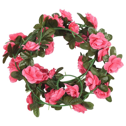 Ghirlande Fiori Artificiali Natale 6 pz Rosa Rossa 240 cm