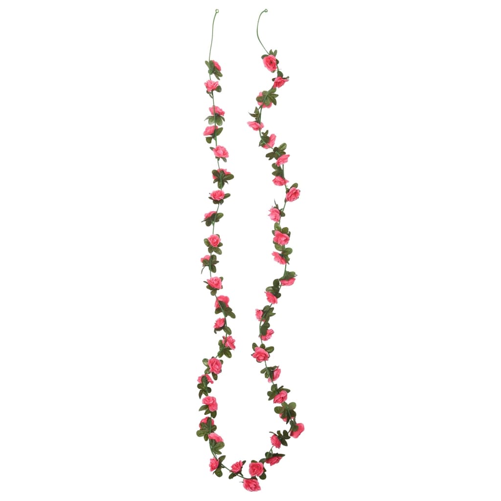 Ghirlande Fiori Artificiali Natale 6 pz Rosa Rossa 240 cm